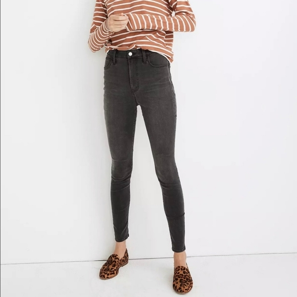 Madewell Road Tripper Black Wash Skinny Jeans